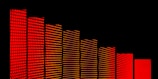 pixel art progress bar glowing in ember red on a near-black background