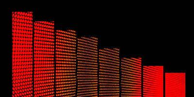 3D glowing gold bar graph rising against a sleek black background with depth shadows.