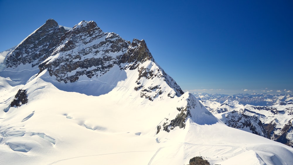 snow covered mountain under blue sky during daytime