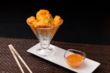 ice cream in clear glass cup