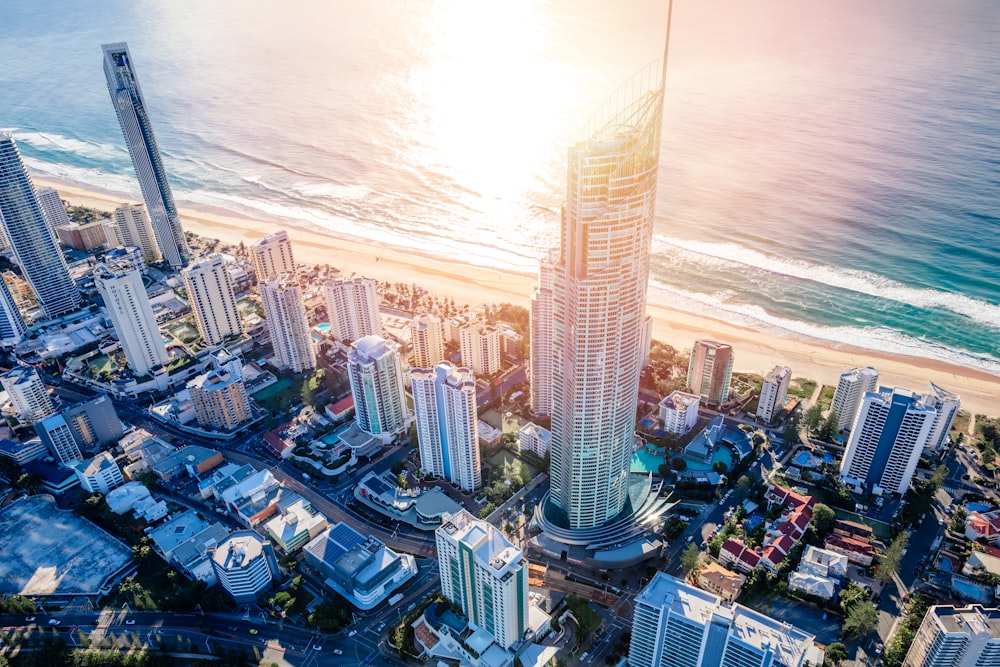 high rise buildings near body of water during daytime