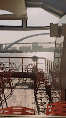 Relaxation area with comfortable seating on the houseboat.