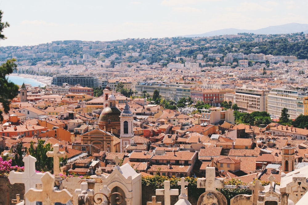 Vue aérienne de la ville pendant la journée