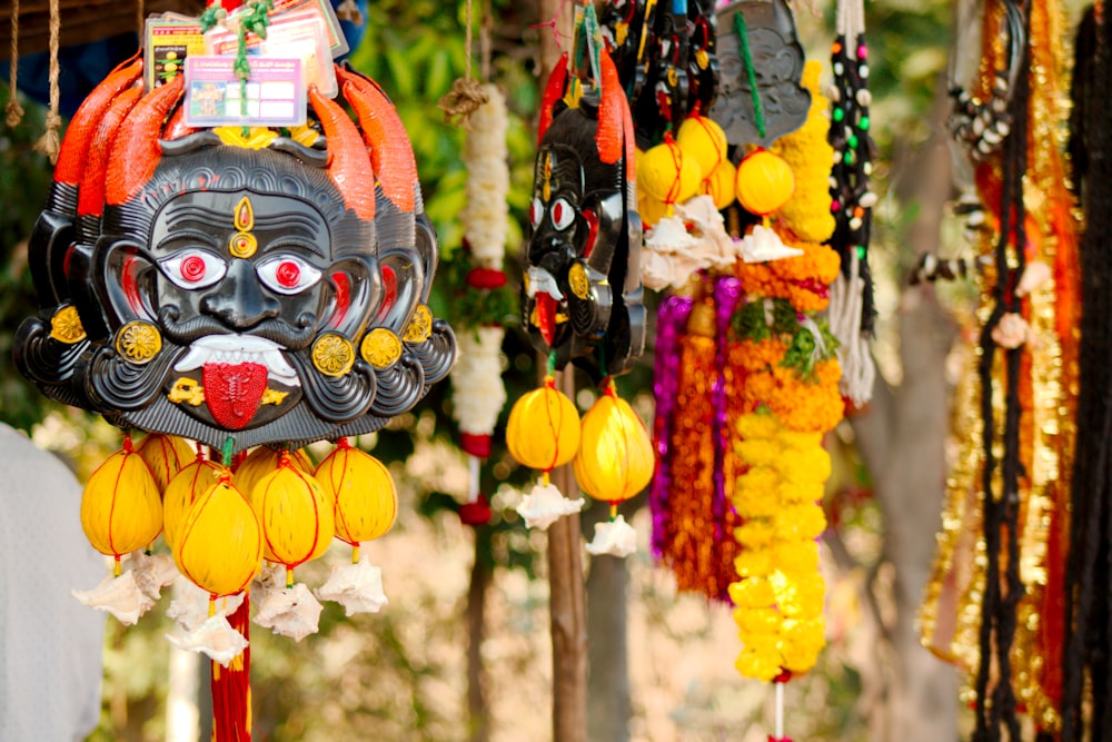 yellow and orange dragon hanging decor