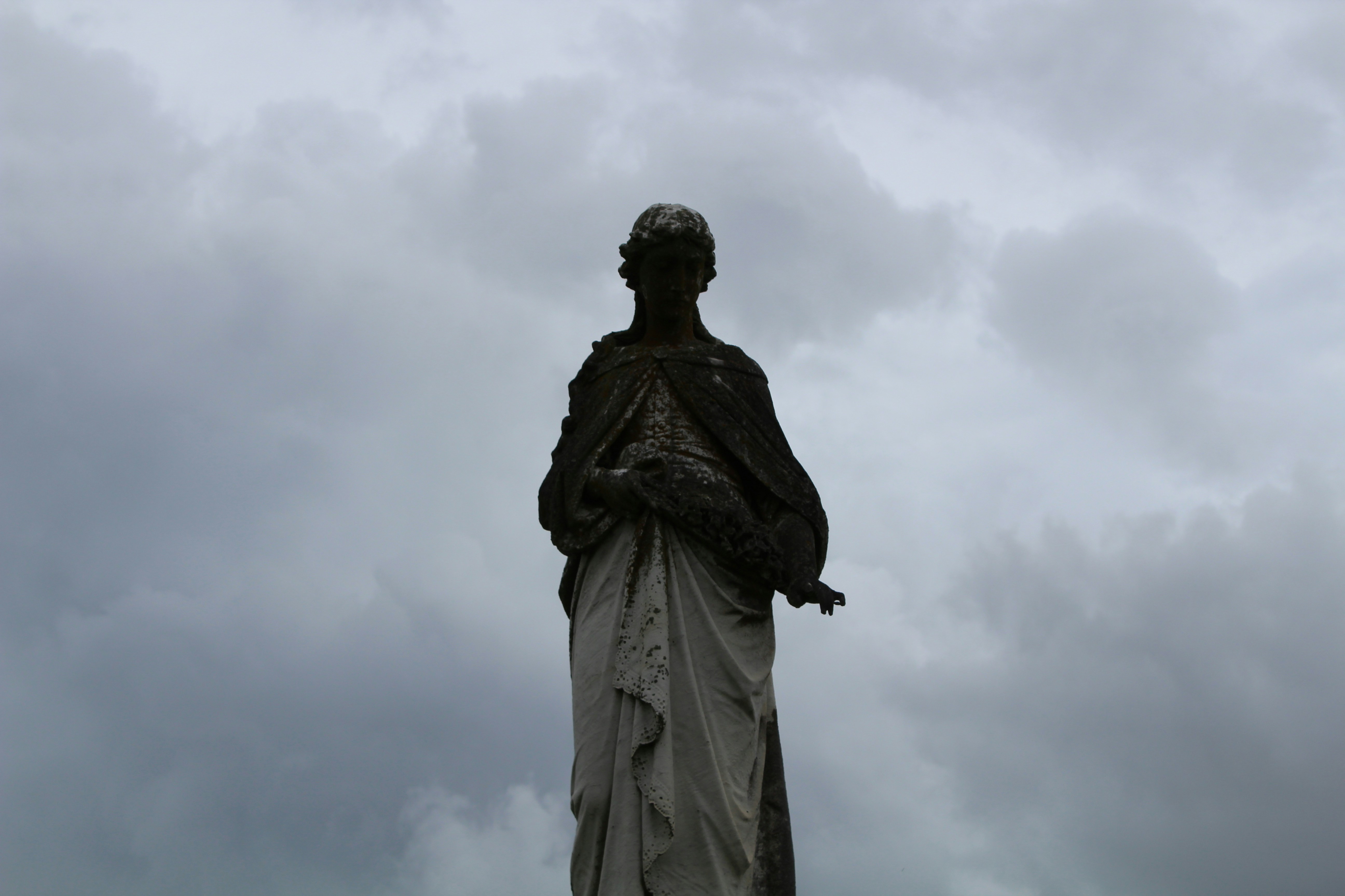 A statue in a New Orleans cemetery.