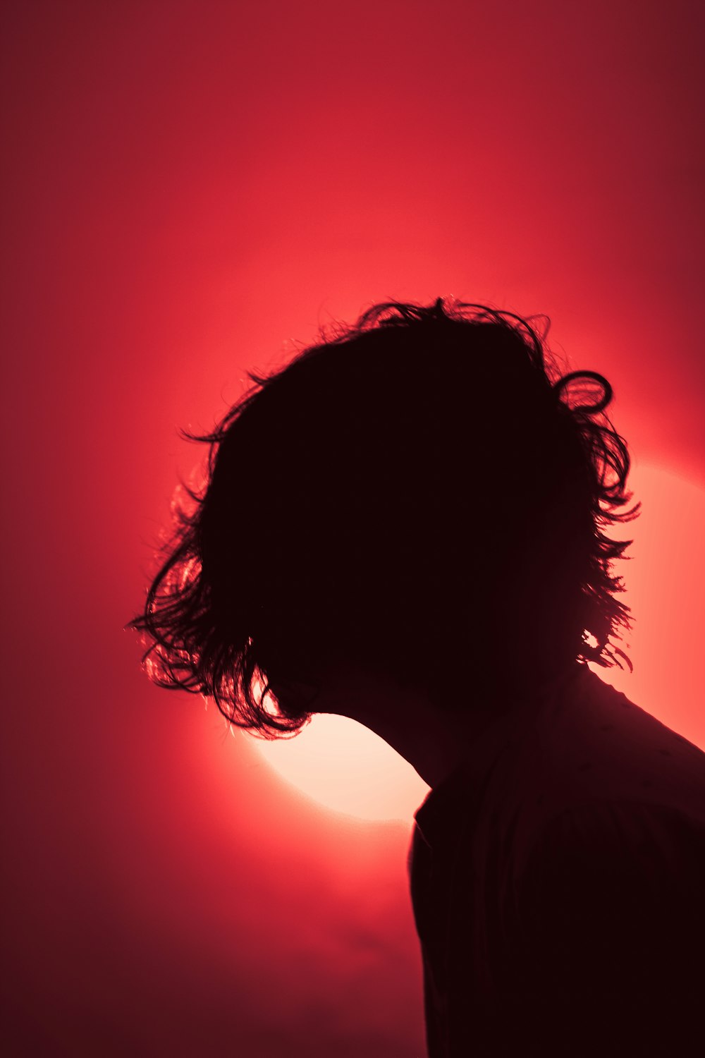 silhouette of person with black hair
