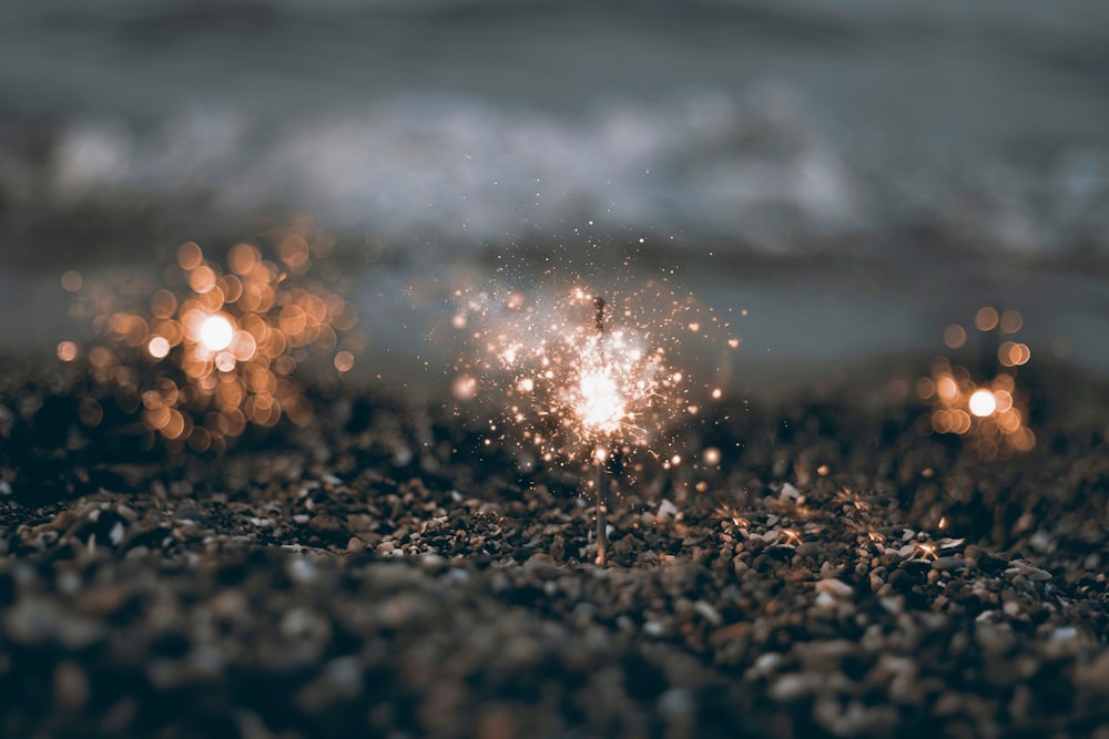 sun light on black sand