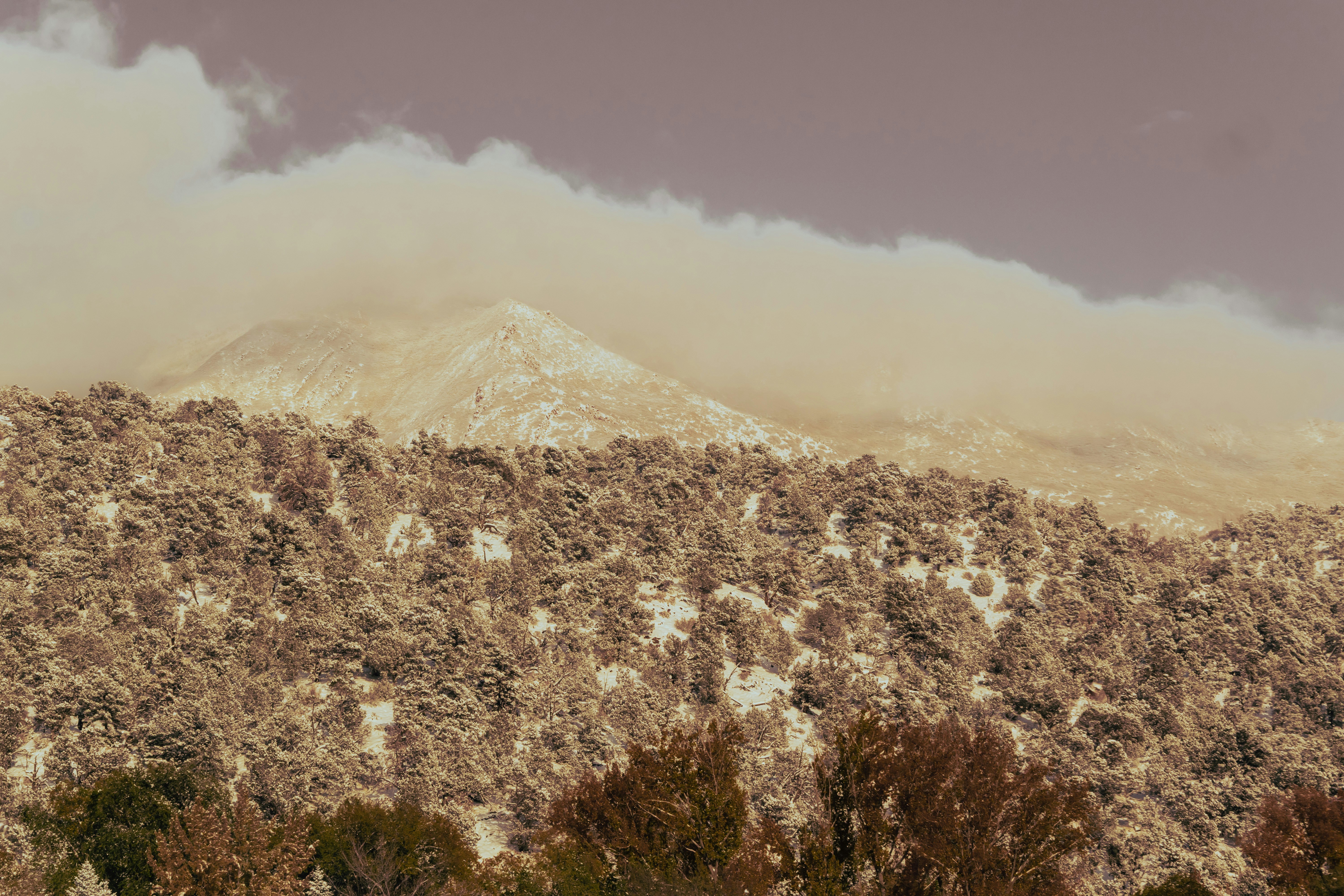 white and brown mountain under white clouds during daytime