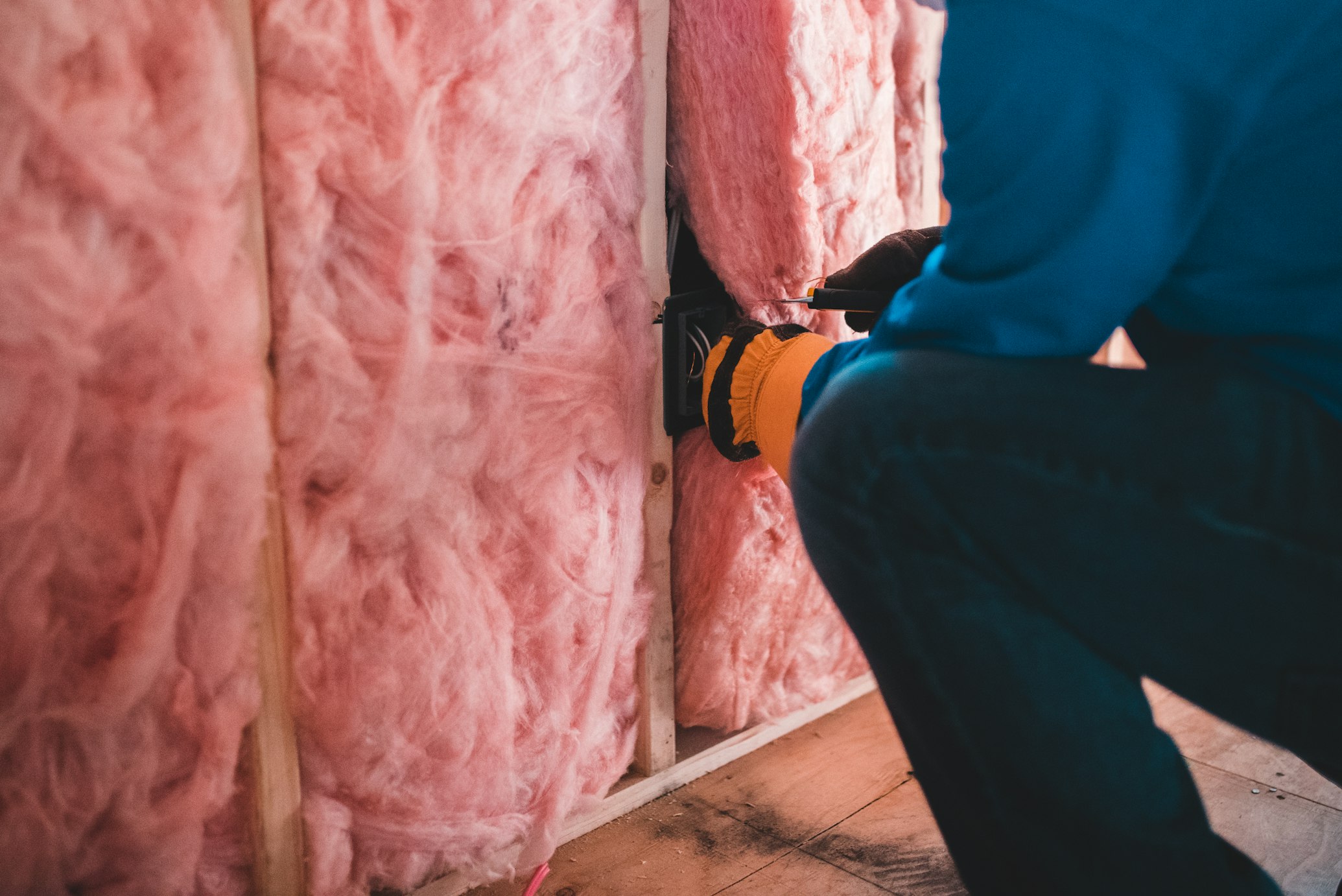 Attic insulation installation