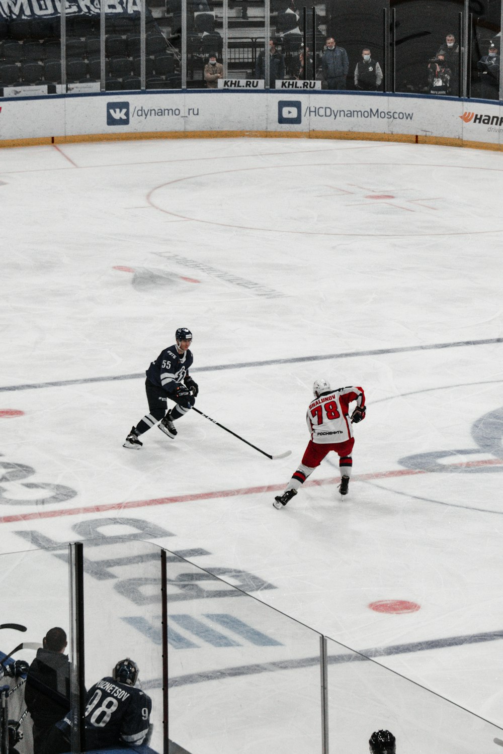 ice hockey players on ice hockey field