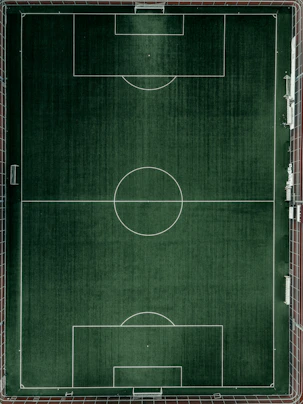 aerial view of soccer field