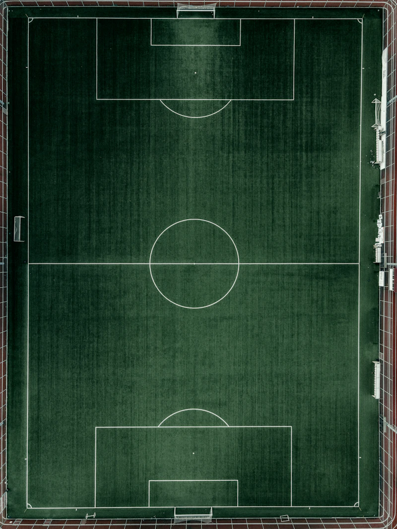 Aerial view of football pitch