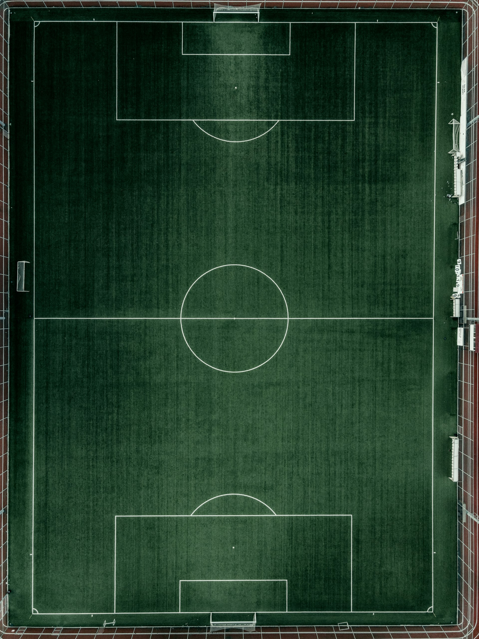 aerial view of soccer field