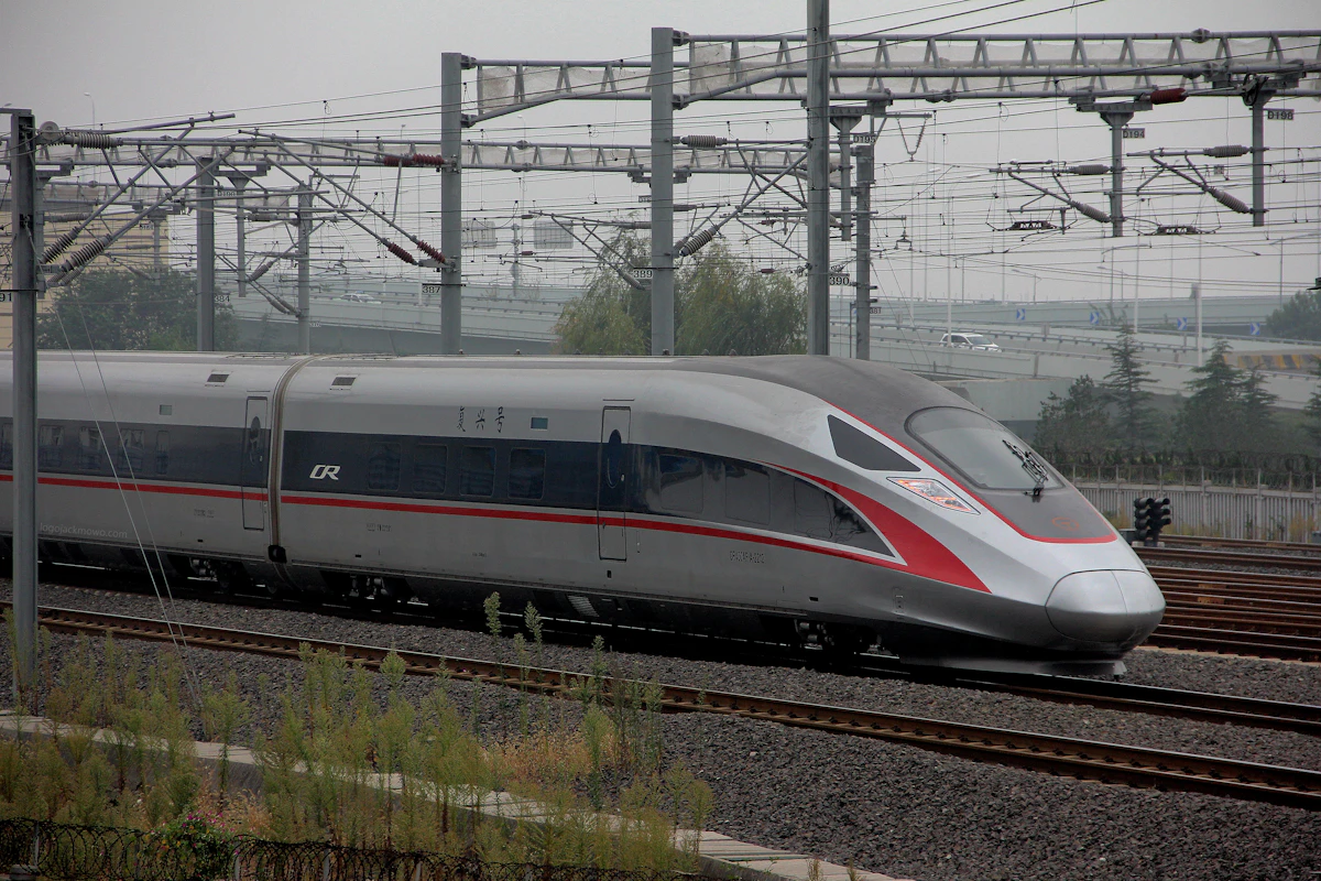 A Fuxing high speed train at a railway station in China