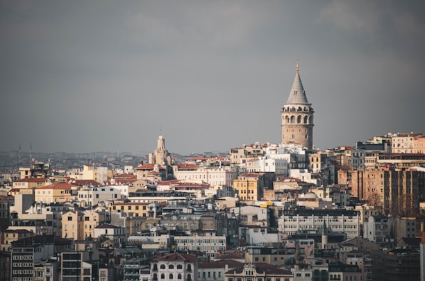 A cozy medieval tower with a panoramic view of the city.