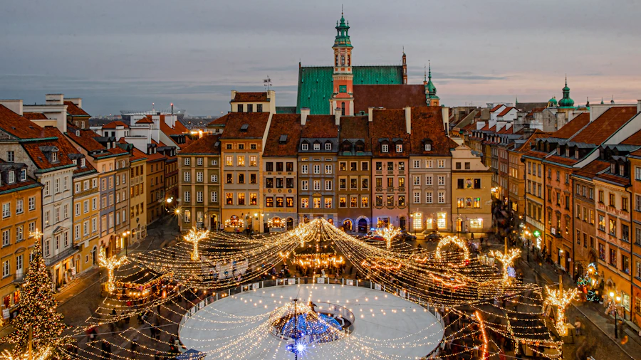 Historic Warsaw architecture and colourful Old Town façades