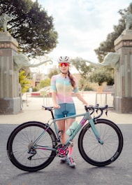 woman holding bicycle