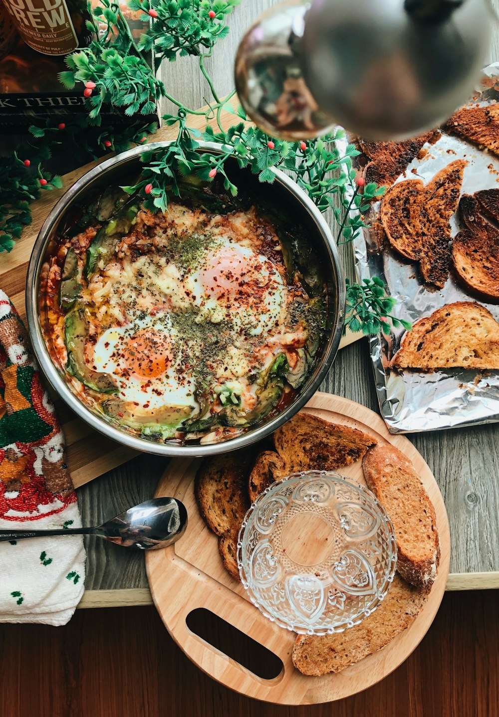 cooked food on black bowl