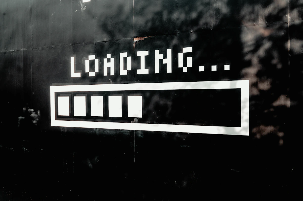 Loading bar representing website speed and performance