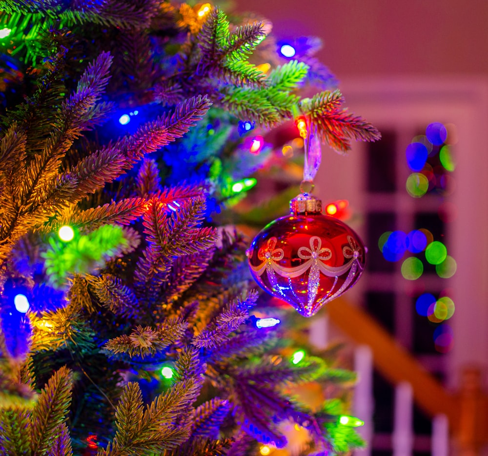 gold and red christmas baubles