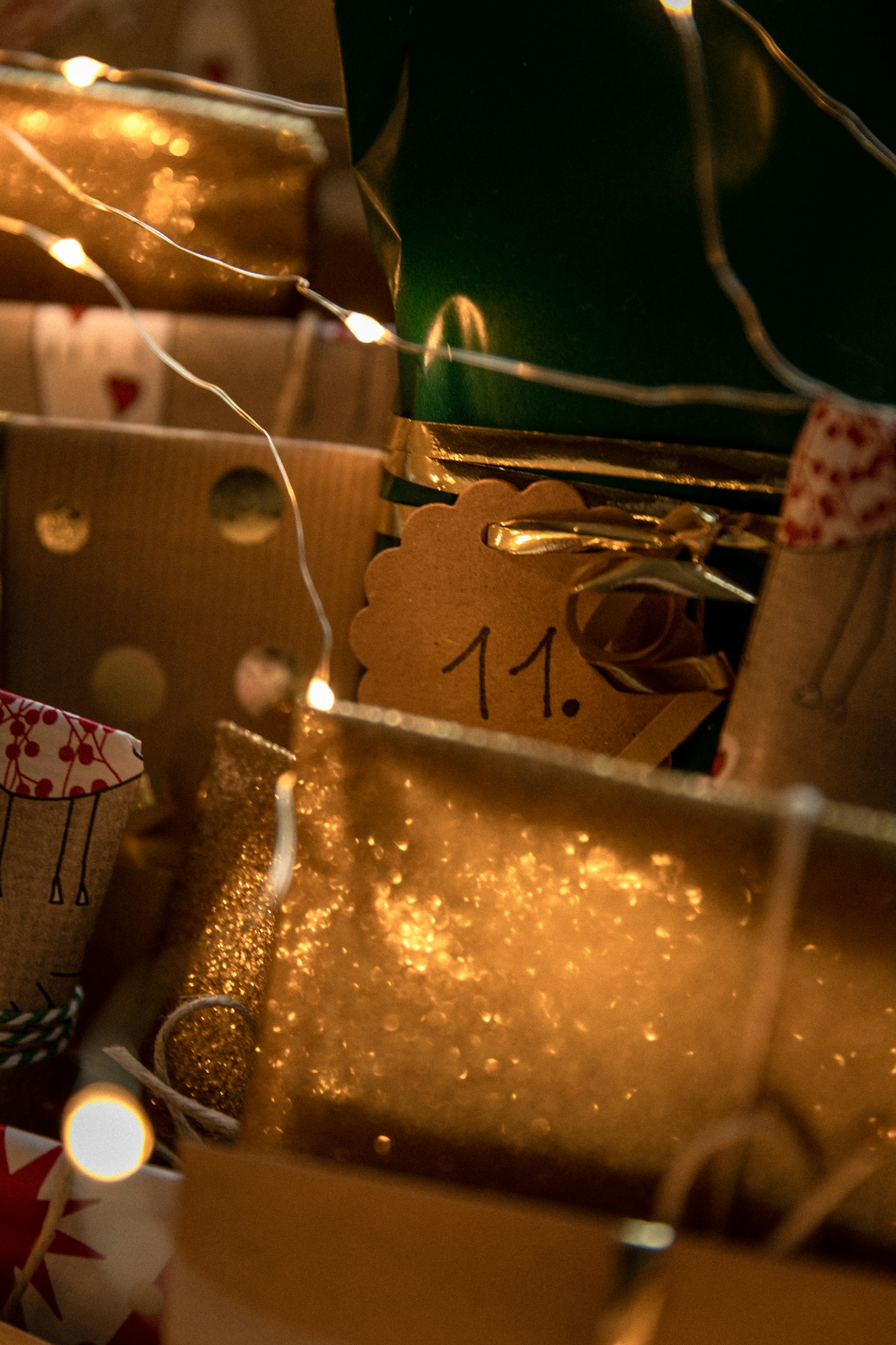 brown cardboard boxes with white and red hearts