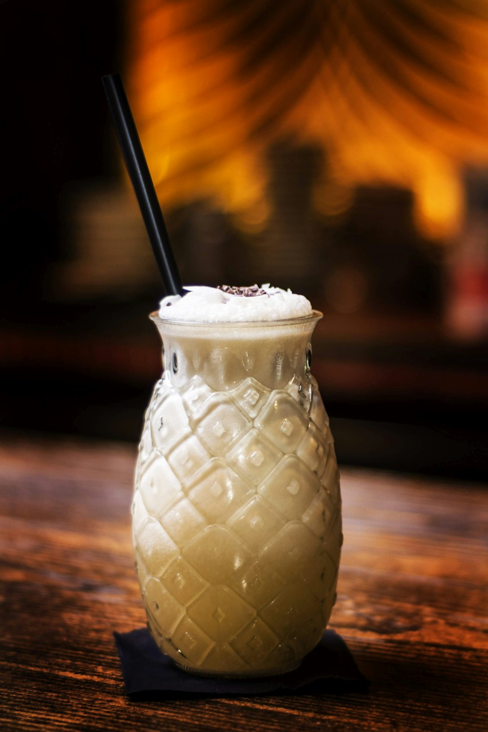 white ice cream in clear glass cup