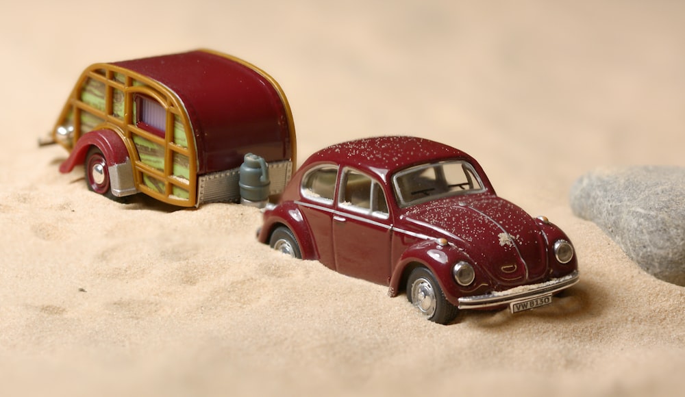 red volkswagen beetle scale model