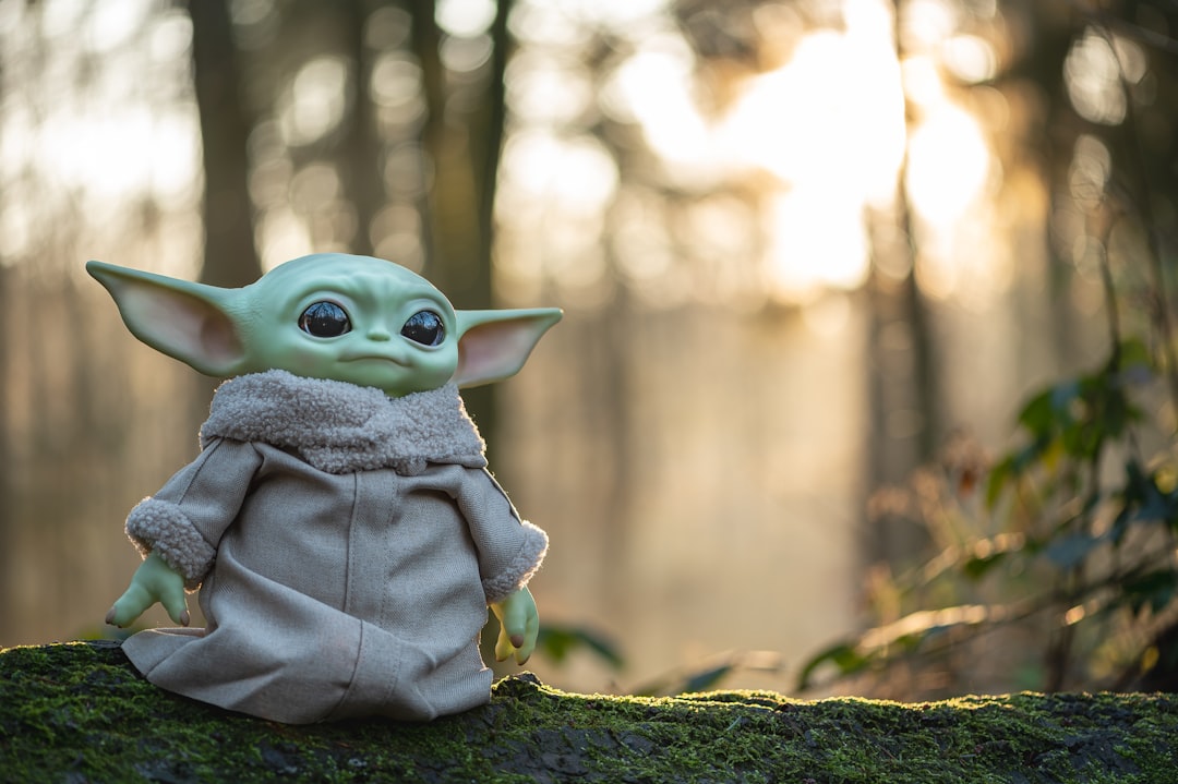 gray frog plush toy on green grass