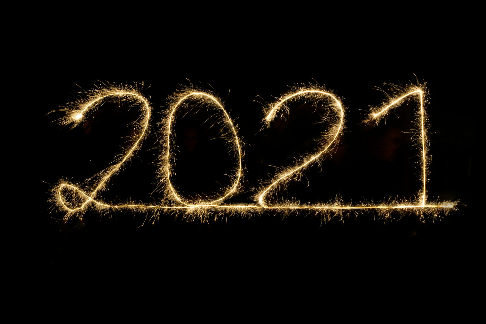 2021 written with sparkler, happy new year, new years eve