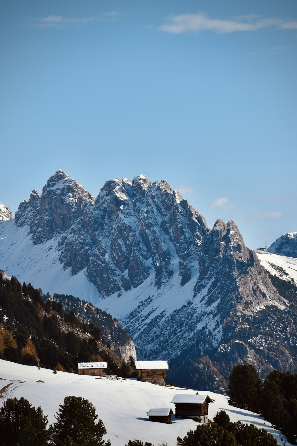 snow covered mountain during daytime