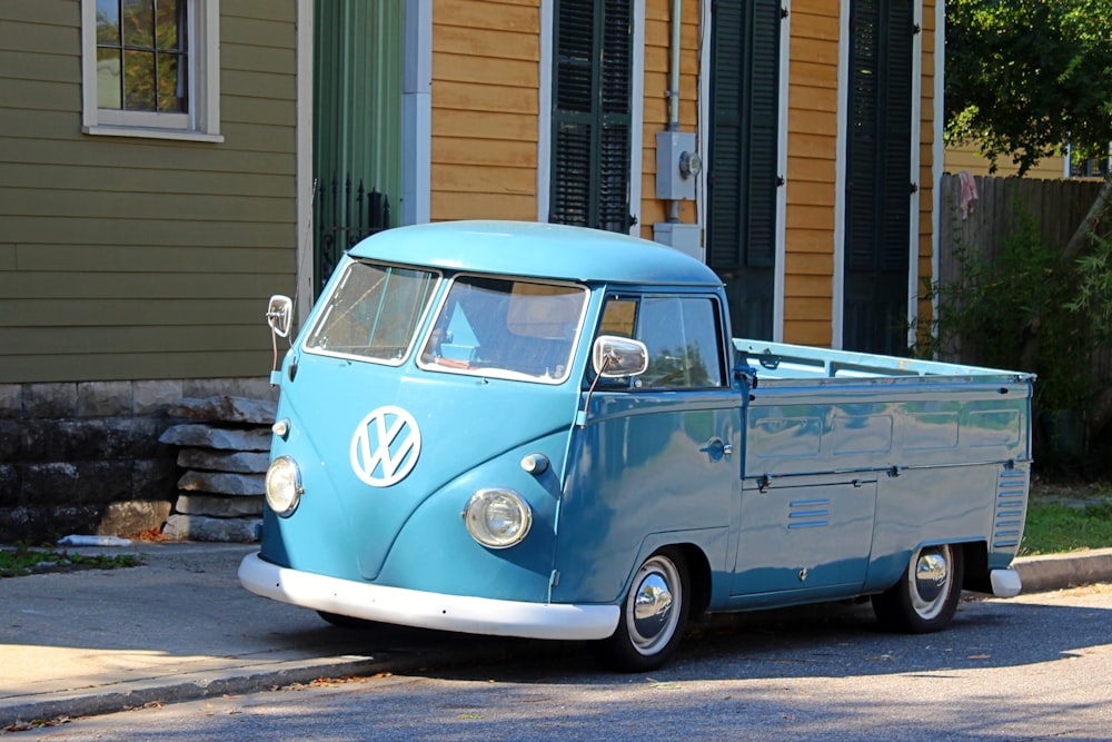 blue and white vintage car