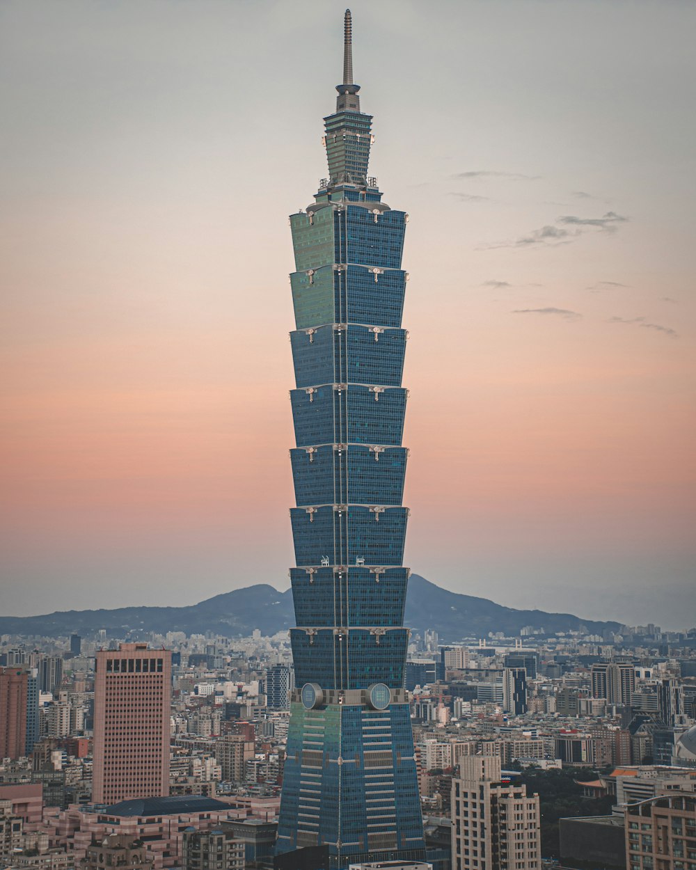 high rise building during sunset