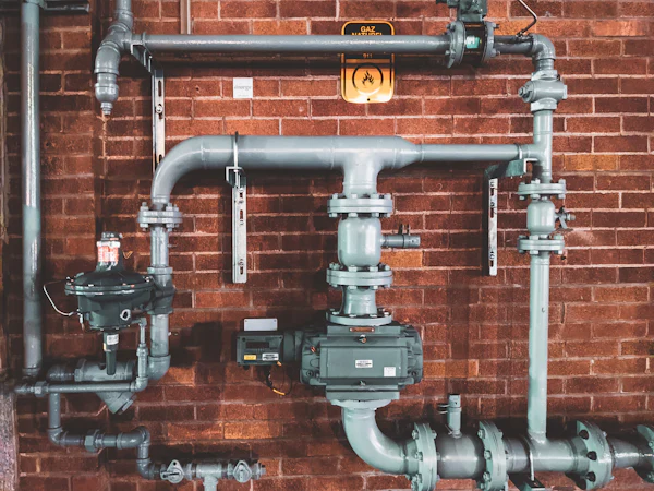 Pipework under a kitchen sink