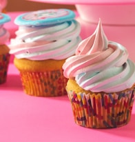 cupcakes with white icing on top