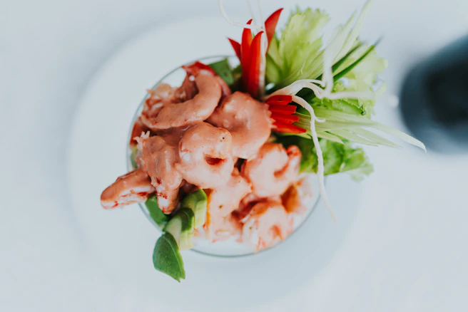 cooked food on white ceramic plate