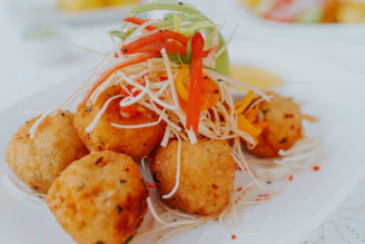 fried food on white ceramic plate