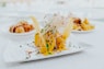 yellow and green vegetable on white ceramic plate