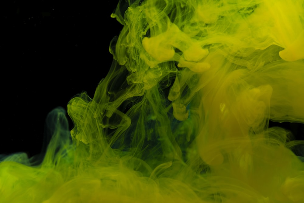 yellow and green smoke illustration