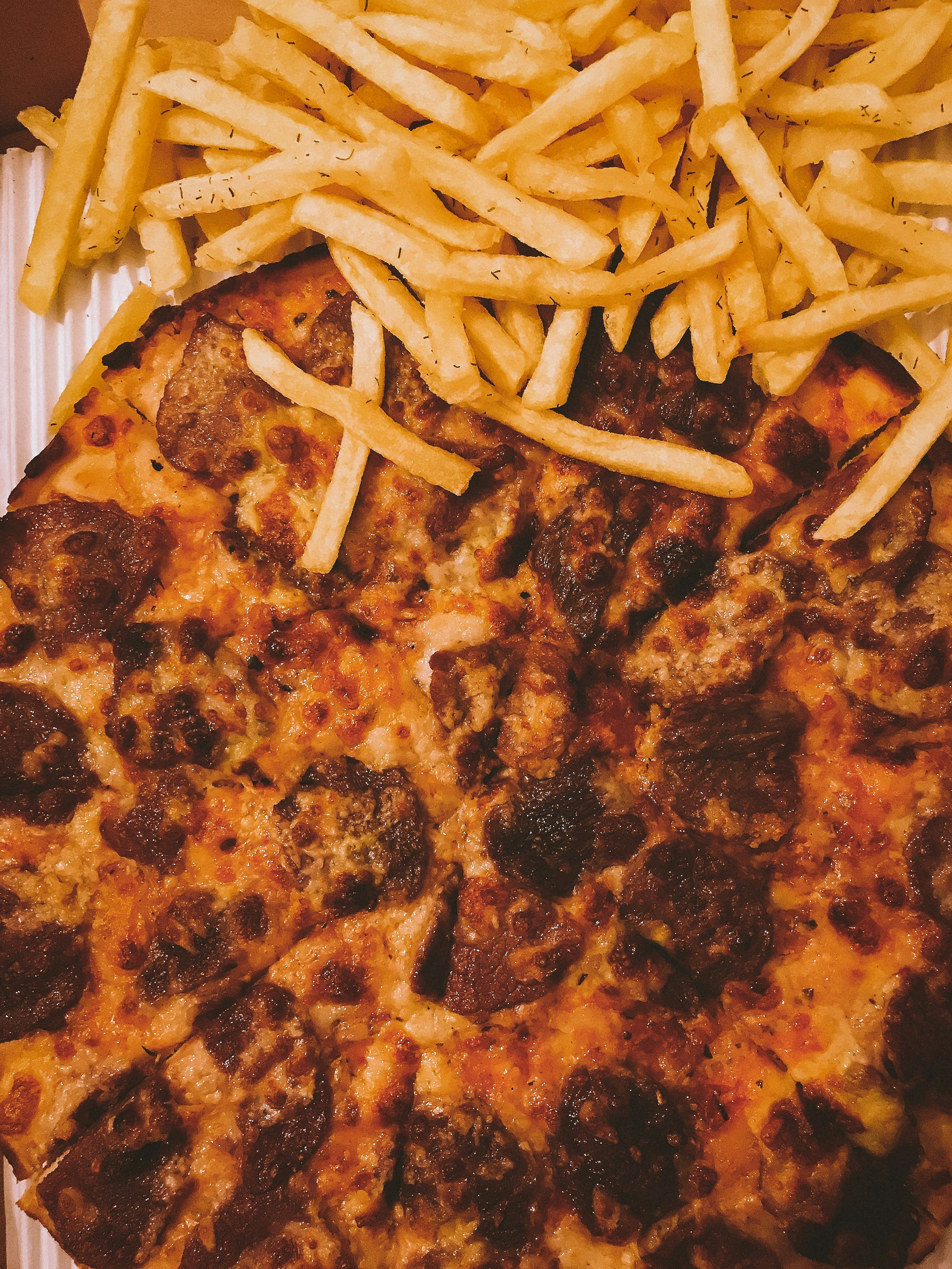pasta on brown and black granite table