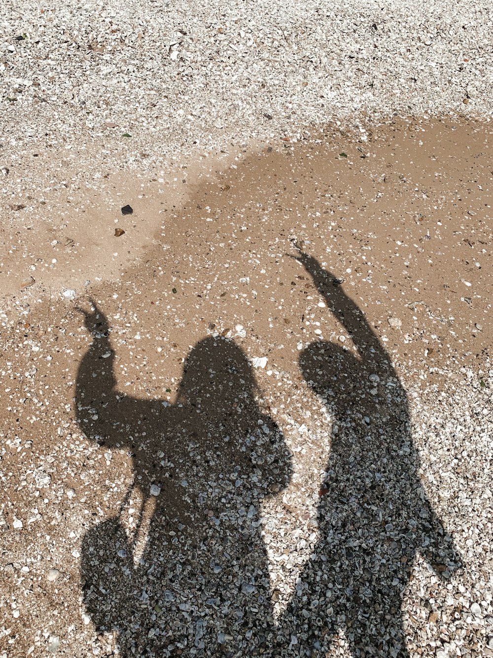 sombra da pessoa na areia marrom durante o dia