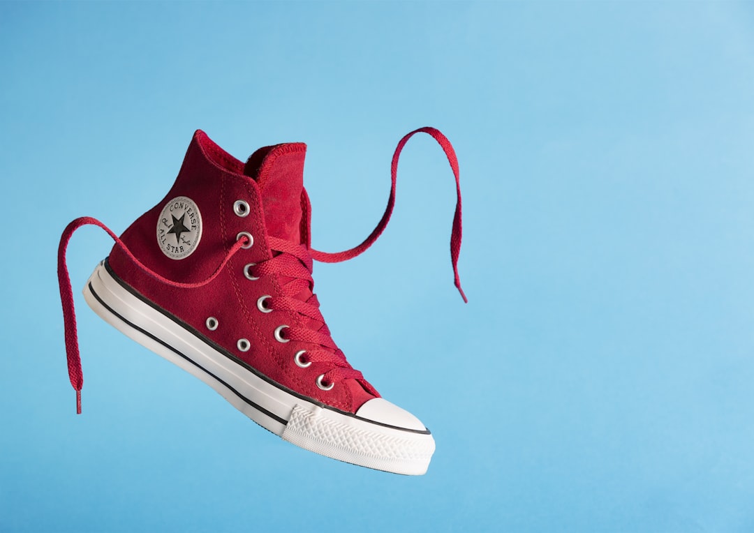 red converse all star high top sneaker, Red Converse All Star product shot