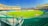 A large, empty cricket stadium with tiered seating in various colors surrounds a well-maintained green field. Tall floodlights are positioned at the top of the stadium, and some maintenance personnel are working on the field. The sky is clear and bright.