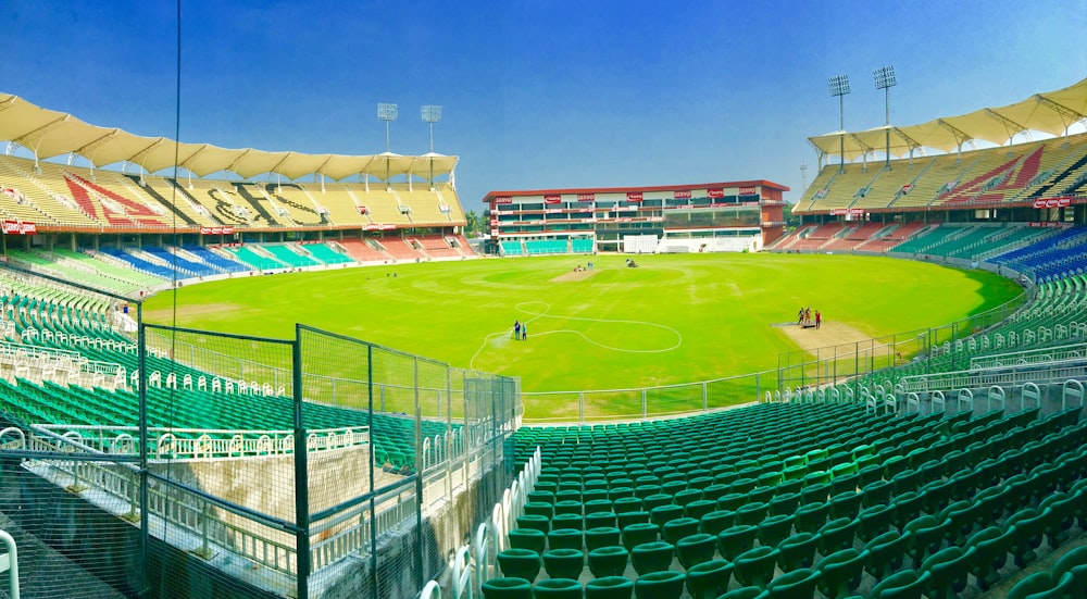 green and brown soccer field