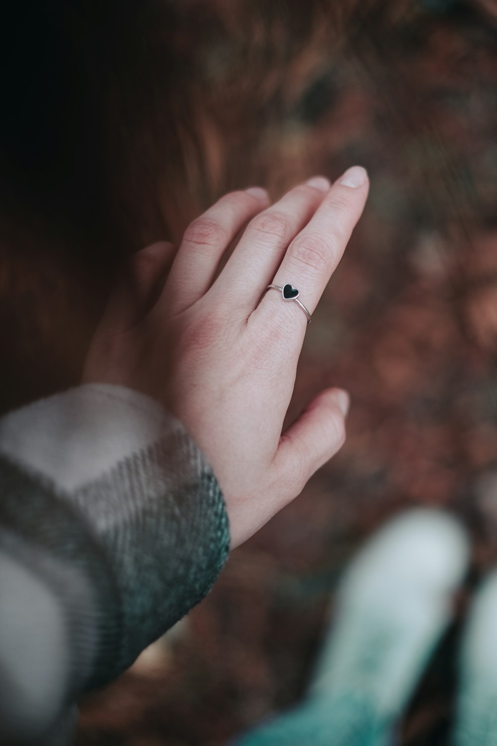 schwarz-weißes kleines Insekt an der Hand der Person