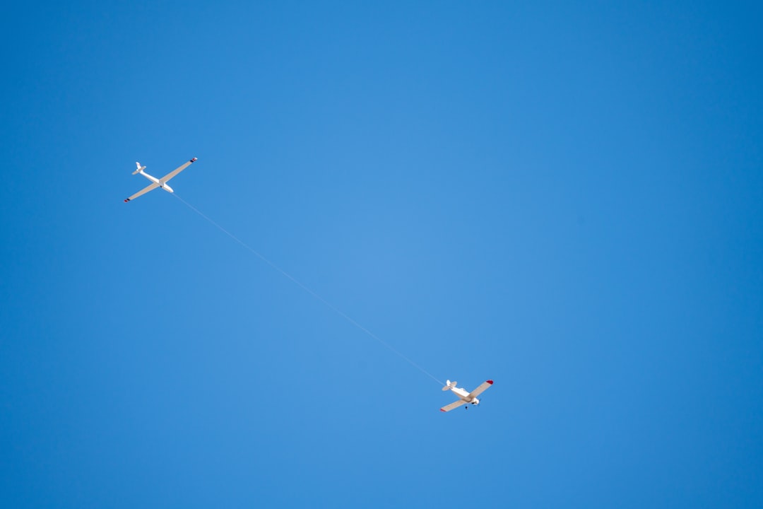 white airplane in the sky