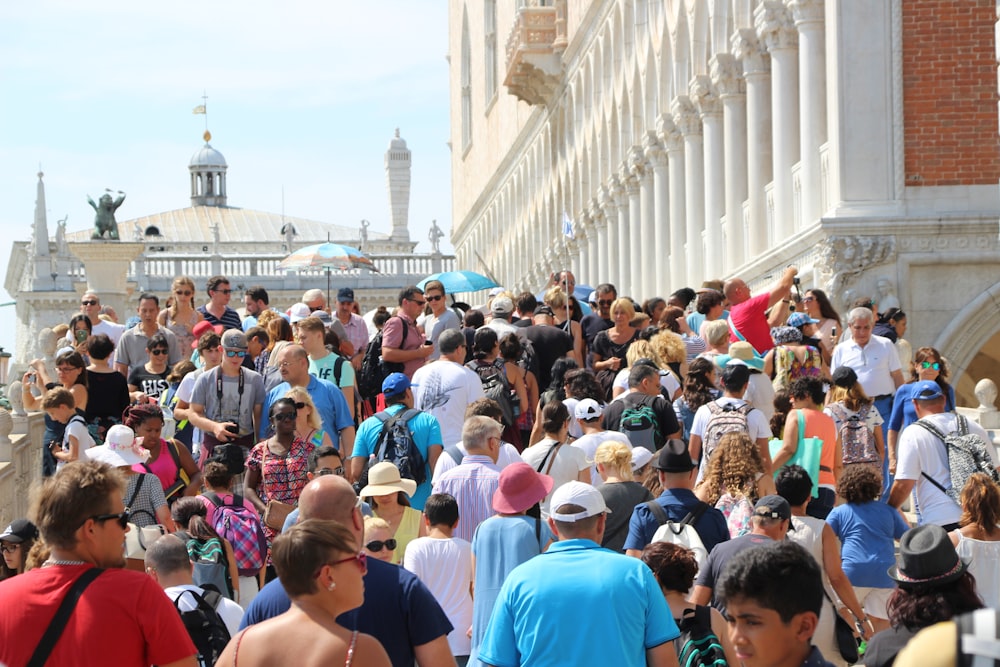 people gathering in a city during daytime