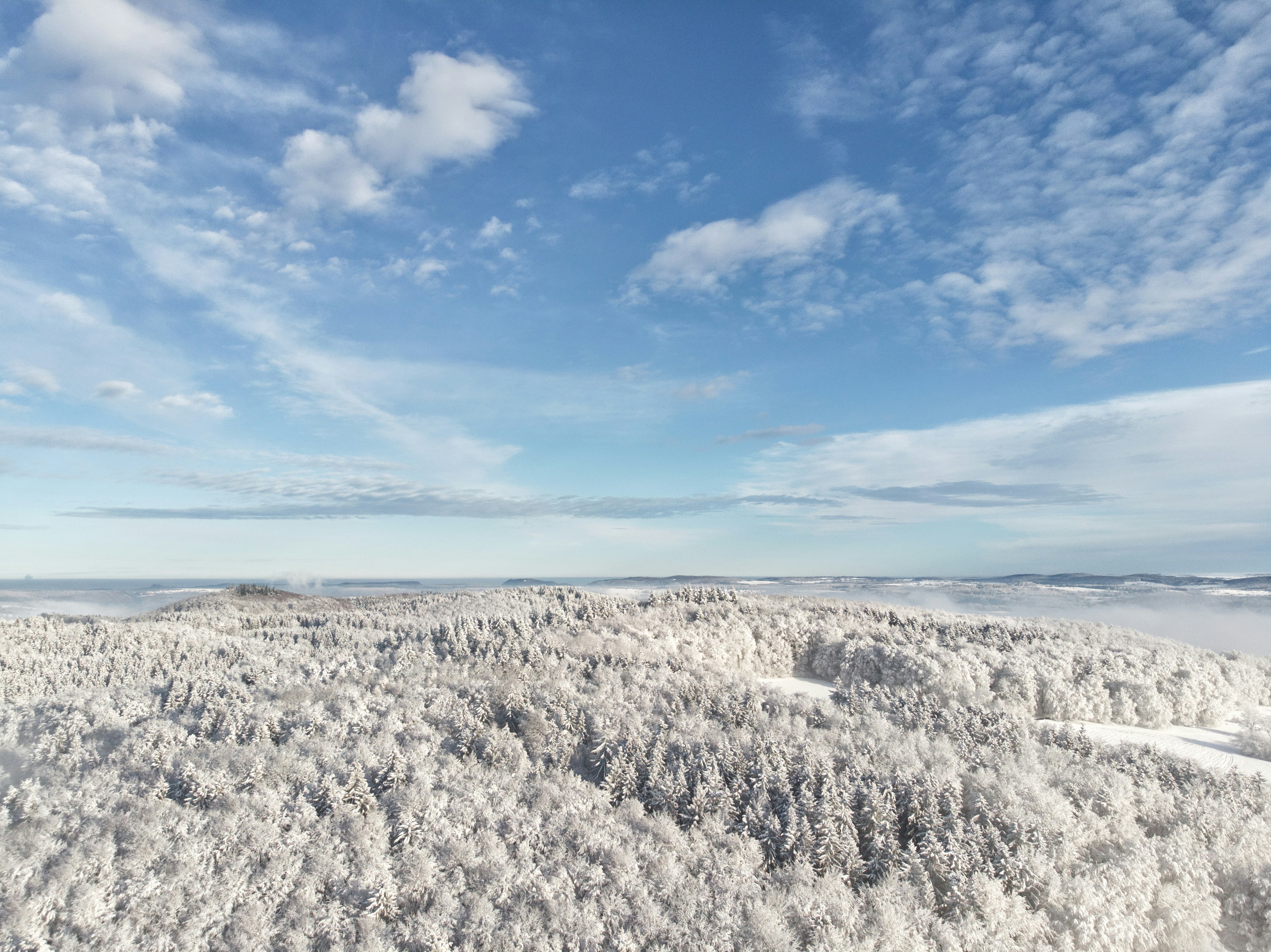campo coperto di neve bianca sotto il cielo blu durante il giorno