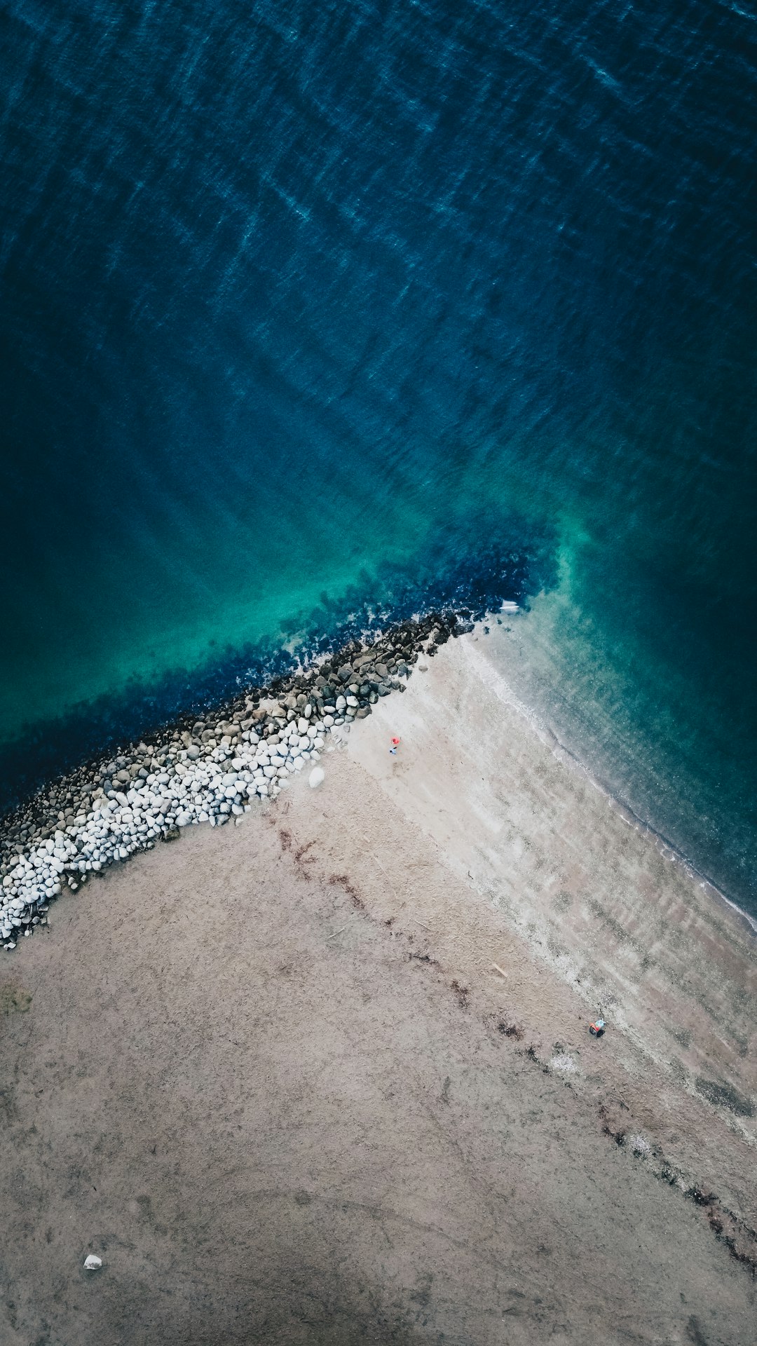 aerial view of ocean waves