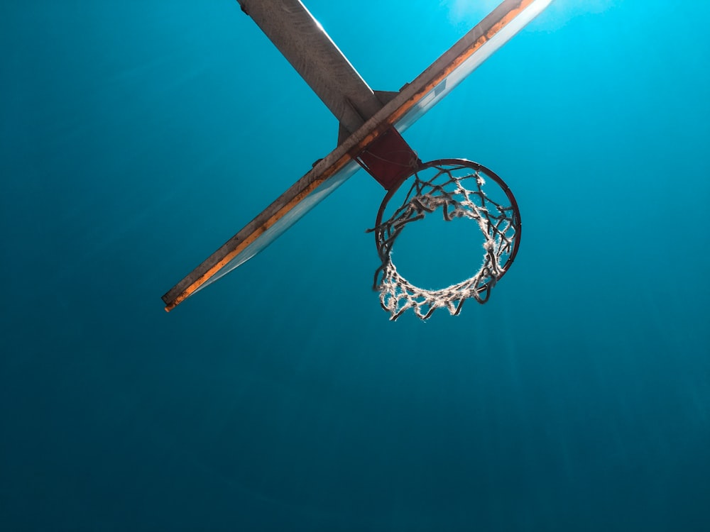 white basketball hoop with net