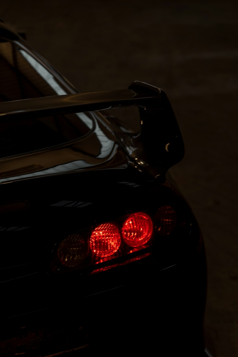 black car with red light